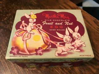 Vintage Martha May Milk Chocolate Fruit And Nut Egg Box Easter Candy Thurman 