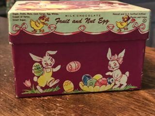 Vintage Martha May Milk Chocolate Fruit and Nut Egg Box Easter Candy Thurman ' s 3