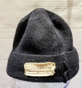 Wwii Us Navy Named Wool Knit Watch Cap W/ Label Usn