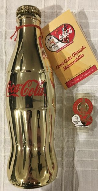 Coca Cola Coke Gold Bottle,  Pin - 2000 Sydney Olympics