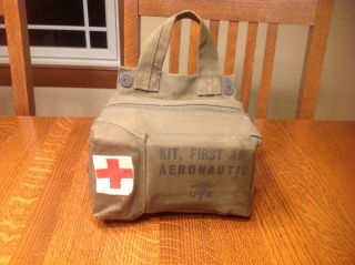 Rare Wwii First Aid Kit Aeronautic.  Condtion