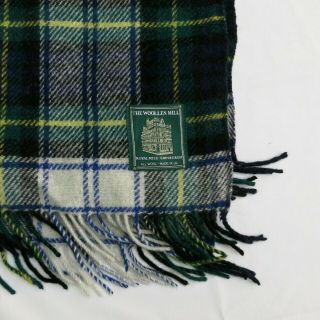Vintage Edinburgh The Woolen Mill Wool Blanket Tarton Plaid 60 X 72 " Blue Green
