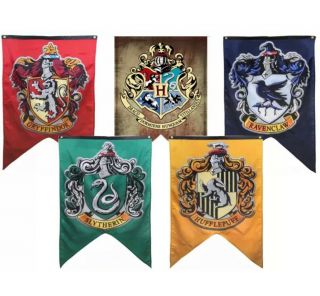 Full Set Large Harry Potter Fabric Flags Banner Hogwarts X 5