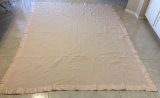 Vtg Fieldcrest Touch Of Class Peach Waffle Thermal Blanket Satin Pound 82x100