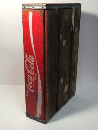 Vintage 70s Wood Coca - Cola Coke Bottle Case Wooden Crate Tray Hipster Art Decor