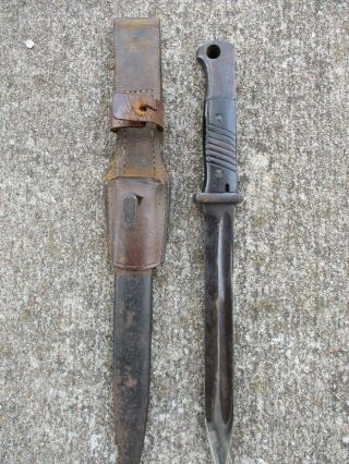 Wwii German Bayonet W.  K.  C. ,  39,  Matching Numbers With Brown Leather Fr