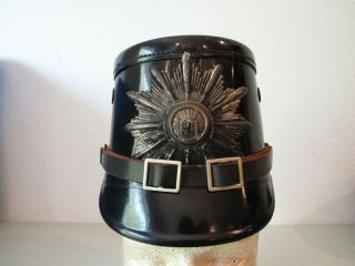 Post Wwii German Police Shako Enlisted With Chinstrap And Bavaria Shako Plate