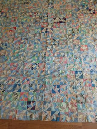 Vintage Unfinished Quilt Topper Hand Stitched 77 " X 77 "