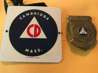 U.  S.  Civil Defense Cambridge Mass.  Badge & Armband
