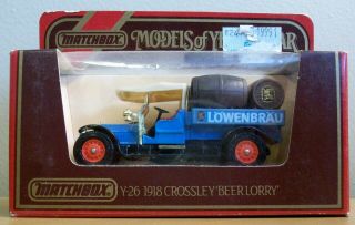 1918 Crossley Beer Lorry Truck Matchbox Models Of Yesteryear Diecast Y - 26