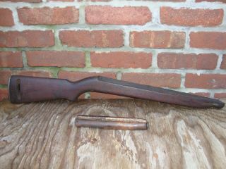 Ww2 Walnut M1 Carbine Stock With 2 Rivet Handguard Ibm Gunsmiths Estate