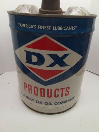 10w - 30 Vintage D - X Motor Oil Old 5 Gallon Dx Metal Can Bright Colors
