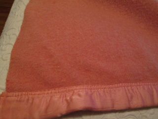 Vintage Pink Wool Blanket 66 
