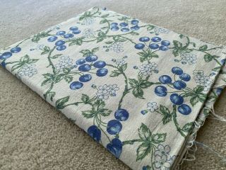 Whole Vintage Feedsack.  Cherry Print In Blue And White.  Outstanding