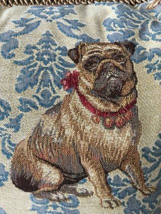 Set Of 2 Borgata Belgium Tapestry Dog Pillows With Lush Fringes