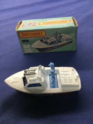 Matchbox Superfast Police Launch Boat No.  52 1976 Lesney England