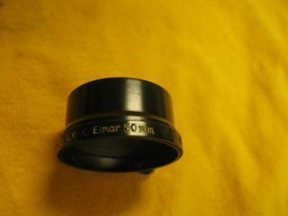 Vintage E.  Leitz N.  Y.  ELMAR 50mm metal black paint lens shade hood (Leica) 2