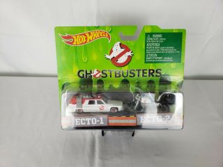 Ghostbusters Hot Wheels 1:64 Diecast Ecto - 1 And Ecto - 2 Vehicles By Mattel