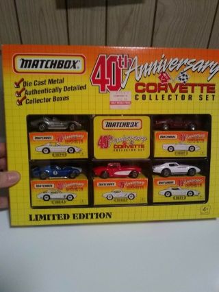 Vintage Very Rare 1993 40th Anniversary Corvette Collector Set Matchbox Never.