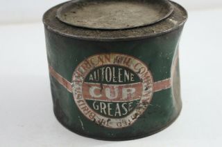 Vintage B/a British American Oil Autolene Cup Grease Tin Can Advertising - M83