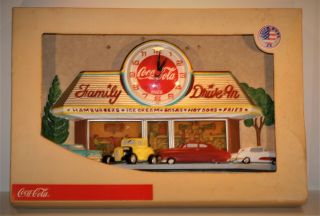 Vintage Burwood Coca - Cola Family Drive - In Quartz Clock New/original Box