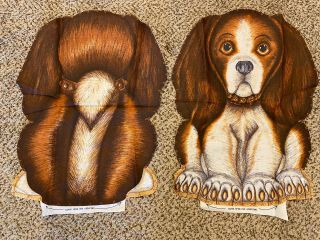 Vintage Bassett Hound Beagle Dog Craft Fabric Panel Animal Pillow Toy Doll Cut
