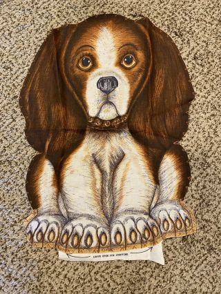 Vintage Bassett Hound Beagle Dog Craft Fabric Panel Animal Pillow Toy Doll CUT 2