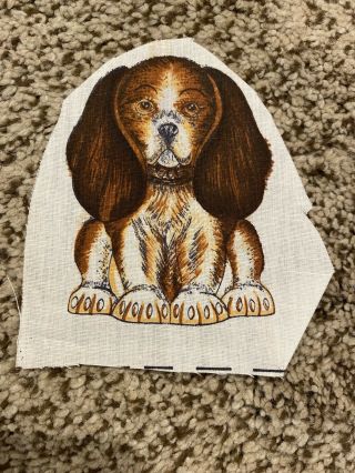 Vintage Bassett Hound Beagle Dog Craft Fabric Panel Animal Pillow Toy Doll CUT 3