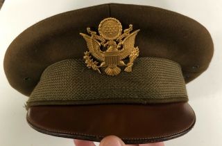 Ww2 Army Military Uniform Dress Jacket Visor Cap.  Dobbs Fifth Avenue Officer Hat
