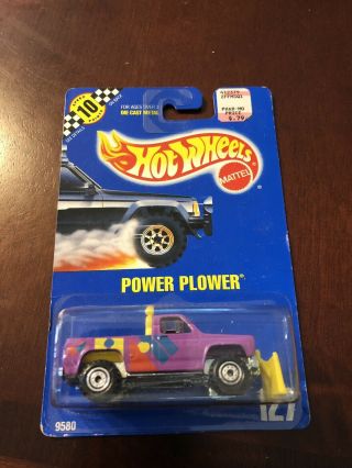 Vintage 1990 Hot Wheels 127 Blue Card Purple Power Plower (chevrolet Pickup)