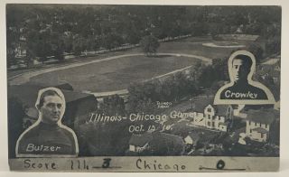 Vtg 1910 University Of Illinois Vs.  Chicago Football Rppc Real Photo Postcard