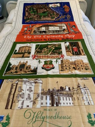12 Souvenir Linen Tea Towels LONDON ENGLAND IRELAND SCOT 3