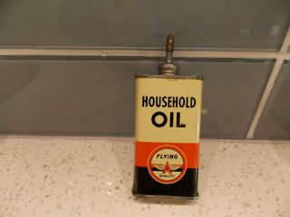Flying A Household Oil Handy Oiler 4 Oz.  Size Tin.  Lead Top,  Incorrect Cap.