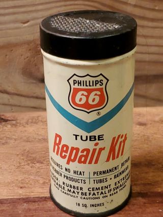 Vintage Phillips 66 Tire Tube Repair Kit Can Gas & Oil Car Truck Garage Station