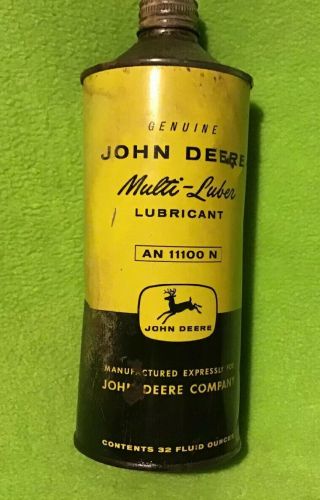 Vintage John Deere Multi - Luber Lubricant An 11100 N Canco Tin