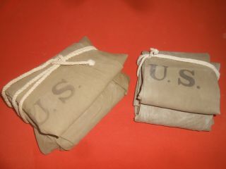 U.  S.  Army :1942 Wwii Tent,  2 X 1/2 (pup Tent) Two Shelter 1942 Same Factory.