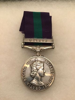 British General Service Medal Malaya 23453013 Sgt.  W.  Parker Raec Ref013