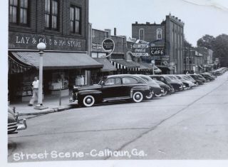 RPPC Main Street Calhoun Georgia.  Coca - Cola,  Good Year Tire & Western Auto Sign 3