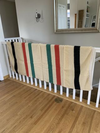 Hudson Bay 3.  5 Point Wool Blanket Striped 76 X 60