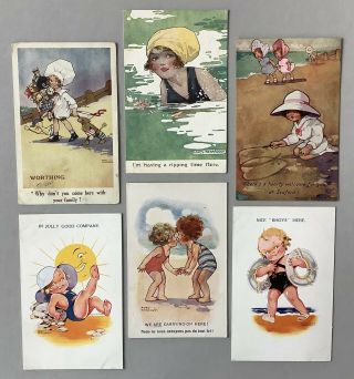 A/s Agnes Richardson Postcards (6) Fun At The Beach Sweet Assortment
