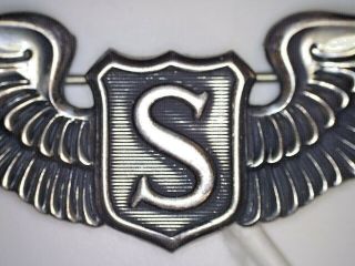 Us Wwii 3 Inch Service Pilot Wings Meyer Shield Sterling Pinback