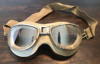 Wwii An 6530 U.  S.  A.  A.  F.  Flight Goggles Clear Lenses