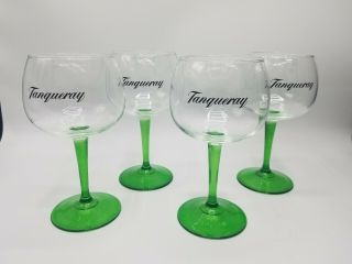 Set Of 4 Tanqueray Gin Cocktail Glasses - - Green Stem