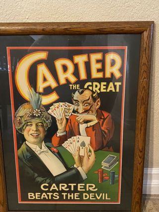 Carter The Great " Beat’s The Devil " Window Card Poster Circa 1926