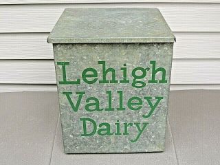 Vintage Insulated Front Porch Galvanized Metal Milk Box Lehigh Valley Dairy Pa.