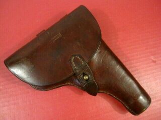 Wwii Czech Leather Holster For Signal Pistol Or Flare Gun - -