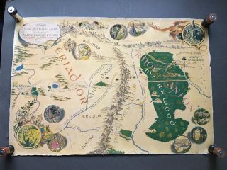 Vtg There & Back Again Map Of Bilbo’s Journey Poster Pauline Baynes Tolkien 1971