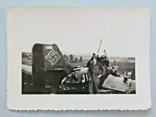 Wwii Captured Stuka Ju 87 Gi Photo W/visible Werknummer: 141065