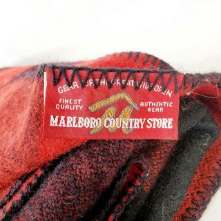 Vintage MARLBORO COUNTRY STORE 60 X 74 Wool Blanket Buffalo Plaid 2