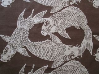 Manuel Canovas Calypso Brown Fish Carp Print 46 " X54 " Remnant